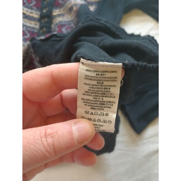 Free People Wool Blend Women's Boho Fair Isle Pullover Sweater Top, Size X-Small - Picture 4 of 5